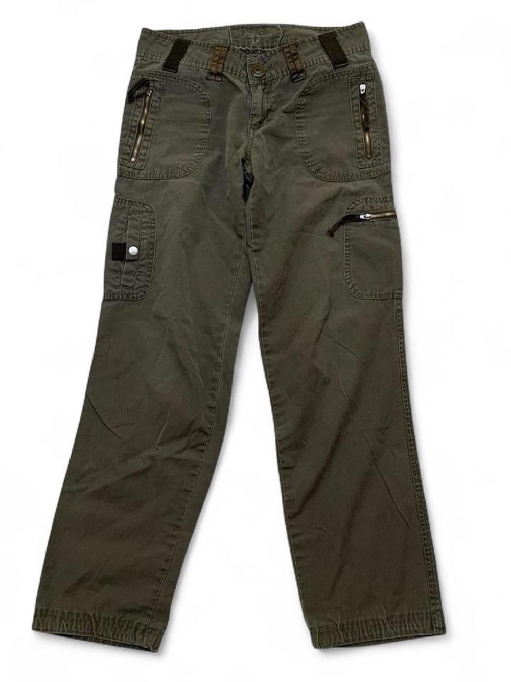 Y2K UB Jeans Army Green Wide Leg Low Rise Cargo Pants Size S